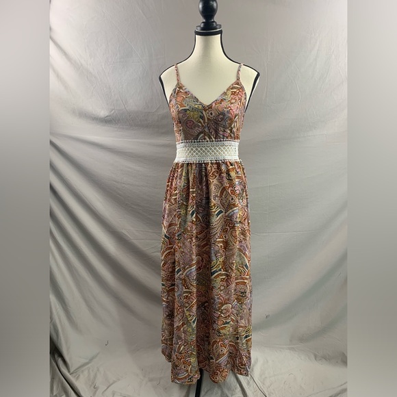 Boho Paisley Lace Insert Cami Dress - Picture 5 of 8